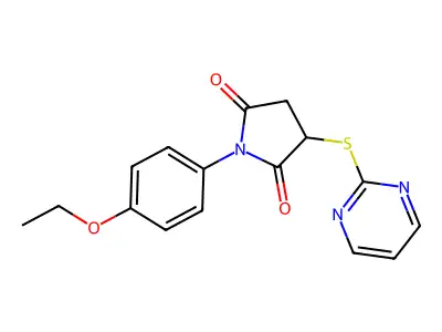 1-(4-Ethoxyphenyl)-3-pyrimidin-2-ylsulfanylpyrrolidine-2,5-dione structure