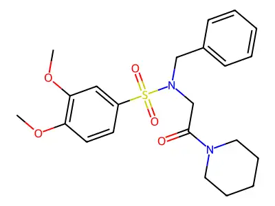 N-benzyl-3,4-dimethoxy-N-(2-oxo-2-piperidin-1-ylethyl)benzenesulfonamide structure