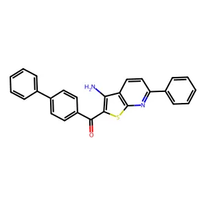 (3-Amino-6-phenylthieno[2,3-b]pyridin-2-yl)([1,1'-biphenyl]-4-yl)methanone structure