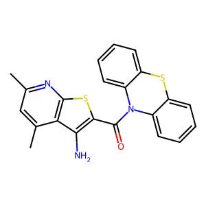 4,6-dimethyl-2-(10H-phenothiazin-10-ylcarbonyl)thieno[2,3-b]pyridin-3-amine structure