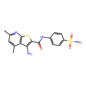 3-Amino-4,6-dimethyl-N-(4-sulfamoylphenyl)thieno[2,3-b]pyridine-2-carboxamide structure