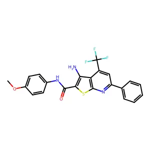 3-Amino-N-(4-meo-PH)-6-PH-4-(trifluoromethyl)thieno(2,3-B)pyridine-2-carboxamide structure