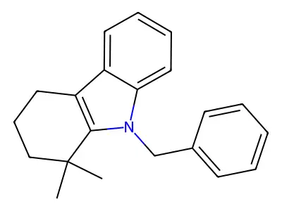 1H-Carbazole, 2,3,4,9-tetrahydro-1,1-dimethyl-9-(phenylmethyl)- structure