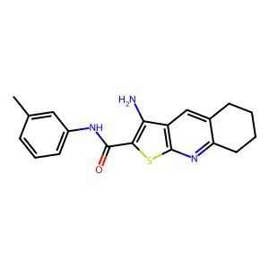 3-amino-N-(3-methylphenyl)-5,6,7,8-tetrahydrothieno[2,3-b]quinoline-2-carboxamide structure