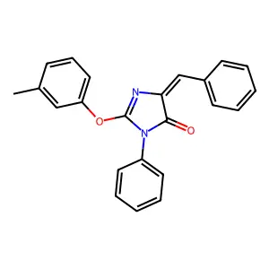 5-benzylidene-2-(3-methylphenoxy)-3-phenyl-3,5-dihydro-4H-imidazol-4-one structure