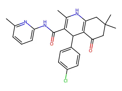 4-(4-chlorophenyl)-2,7,7-trimethyl-N-(6-methyl-2-pyridinyl)-5-oxo-1,4,5,6,7,8-hexahydro-3-quinolinecarboxamide structure
