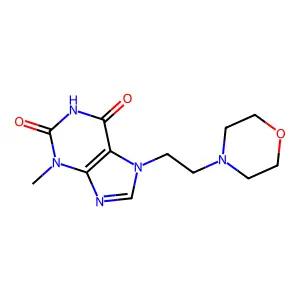 3-Methyl-7-(2-morpholin-4-ylethyl)purine-2,6-dione structure