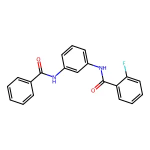 N-(3-benzamidophenyl)-2-fluorobenzamide structure