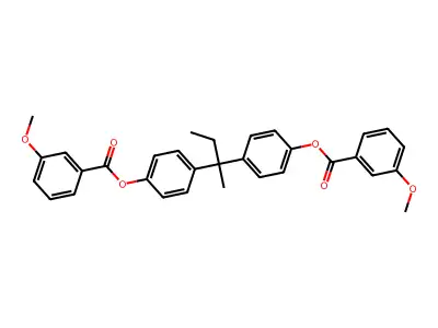 Butane-2,2-diylbis(4,1-phenylene) bis(3-methoxybenzoate) structure