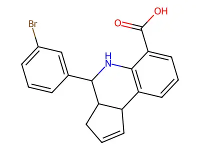 4-(3-bromophenyl)-3a,4,5,9b-tetrahydro-3H-cyclopenta[c]quinoline-6-carboxylic acid structure