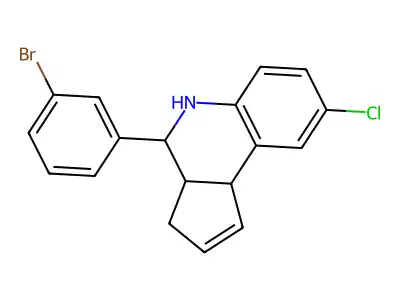 4-(3-bromophenyl)-8-chloro-3a,4,5,9b-tetrahydro-3H-cyclopenta[c]quinoline structure