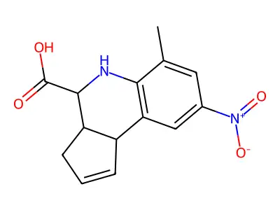 6-methyl-8-nitro-3a,4,5,9b-tetrahydro-3H-cyclopenta[c]quinoline-4-carboxylic acid structure