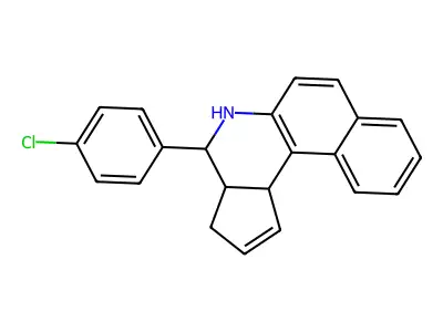 4-(4-chlorophenyl)-3a,4,5,11c-tetrahydro-3H-benzo[f]cyclopenta[c]quinoline structure