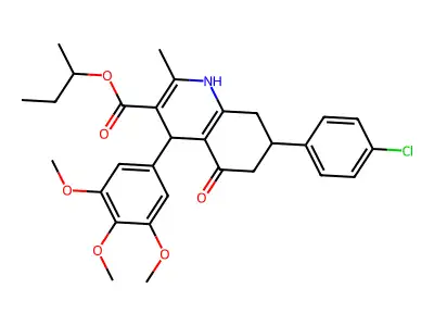 butan-2-yl 7-(4-chlorophenyl)-2-methyl-5-oxo-4-(3,4,5-trimethoxyphenyl)-1,4,5,6,7,8-hexahydroquinoline-3-carboxylate structure