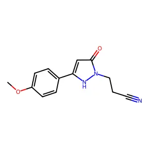 3-[5-Hydroxy-3-(4-methoxy-phenyl)-pyrazol-1-yl]-propionitrile structure