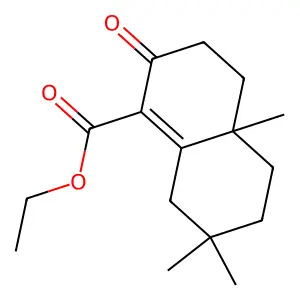 ethyl 4a,7,7-trimethyl-2-oxo-4,5,6,8-tetrahydro-3H-naphthalene-1-carboxylate structure