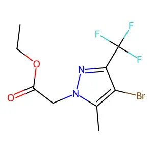 ethyl 2-(4-bromo-5-methyl-3-(trifluoromethyl)-1H-pyrazol-1-yl)acetate structure