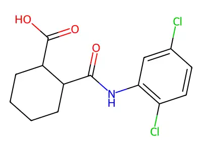 2-{[(2,5-Dichlorophenyl)amino]carbonyl}cyclohexanecarboxylic acid structure