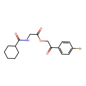 [2-(4-Bromophenyl)-2-oxoethyl] 2-(cyclohexanecarbonylamino)acetate structure