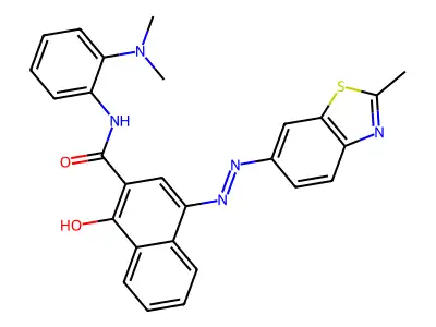 2-Naphthalenecarboxamide, N-[2-(dimethylamino)phenyl]-1-hydroxy-4-[2-(2-methyl-6-benzothiazolyl)diazenyl]- structure