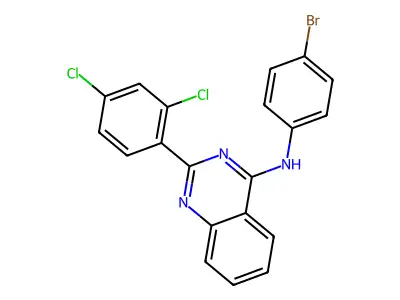 N-(4-bromophenyl)-2-(2,4-dichlorophenyl)quinazolin-4-amine structure