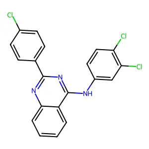2-(4-chlorophenyl)-N-(3,4-dichlorophenyl)quinazolin-4-amine structure