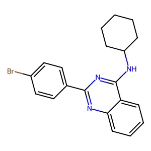 2-(4-bromophenyl)-N-cyclohexylquinazolin-4-amine structure