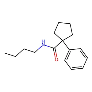 N-butyl-1-phenylcyclopentane-1-carboxamide structure