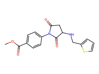Methyl 4-[2,5-dioxo-3-(thiophen-2-ylmethylamino)pyrrolidin-1-yl]benzoate structure