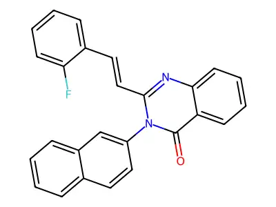 2-[(E)-2-(2-fluorophenyl)ethenyl]-3-naphthalen-2-ylquinazolin-4-one structure