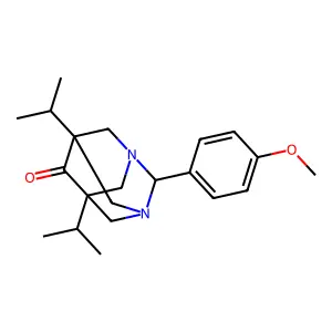 5,7-Diisopropyl-2-(4-methoxyphenyl)-1,3-diazaadamantan-6-one structure