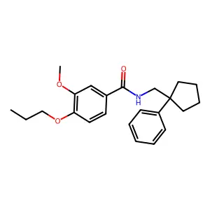 3-methoxy-N-[(1-phenylcyclopentyl)methyl]-4-propoxybenzamide structure