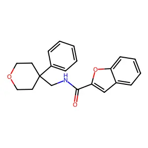 N-[(4-phenyloxan-4-yl)methyl]-1-benzofuran-2-carboxamide structure