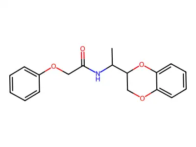 N-[1-(2,3-dihydro-1,4-benzodioxin-2-yl)ethyl]-2-phenoxyacetamide structure