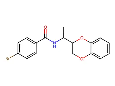 4-bromo-N-[1-(2,3-dihydro-1,4-benzodioxin-2-yl)ethyl]benzamide structure