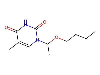 1-(1-butoxyethyl)-5-methylpyrimidine-2,4(1H,3H)-dione structure