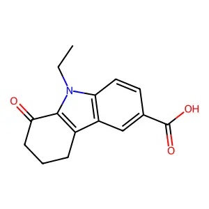 9-Ethyl-1-oxo-2,3,4,9-tetrahydro-1H-carbazole-6-carboxylic acid structure