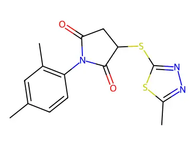 1-(2,4-dimethylphenyl)-3-[(5-methyl-1,3,4-thiadiazol-2-yl)sulfanyl]pyrrolidine-2,5-dione structure