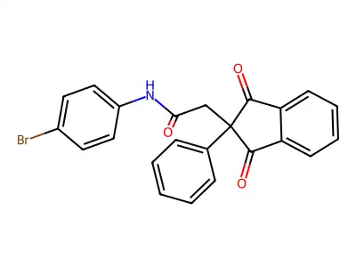 N-(4-bromophenyl)-2-(1,3-dioxo-2-phenylinden-2-yl)acetamide structure