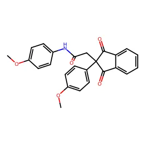 N-(4-methoxyphenyl)-2-[2-(4-methoxyphenyl)-1,3-dioxoinden-2-yl]acetamide structure