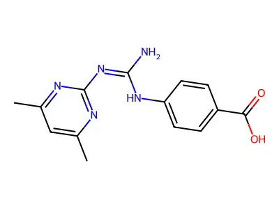 4-[[N'-(4,6-dimethylpyrimidin-2-yl)carbamimidoyl]amino]benzoic acid structure