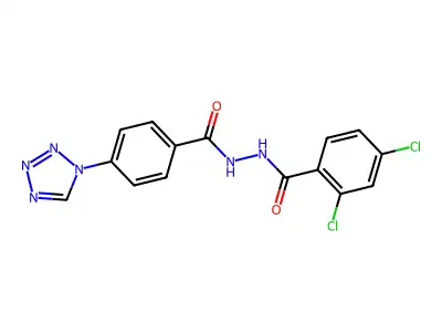 2,4-dichloro-N'-[4-(tetrazol-1-yl)benzoyl]benzohydrazide structure