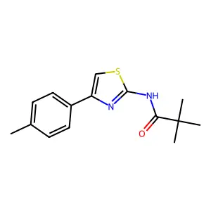 2,2-dimethyl-N-[4-(4-methylphenyl)-1,3-thiazol-2-yl]propanamide structure