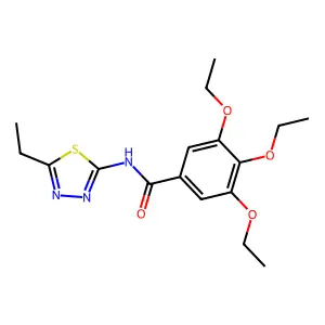 3,4,5-triethoxy-N-(5-ethyl-1,3,4-thiadiazol-2-yl)benzamide structure