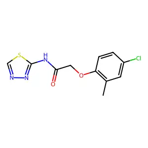 2-(4-chloro-2-methylphenoxy)-N-(1,3,4-thiadiazol-2-yl)acetamide structure