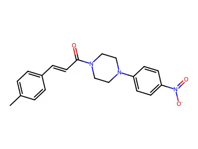 (E)-3-(4-methylphenyl)-1-[4-(4-nitrophenyl)piperazin-1-yl]prop-2-en-1-one structure