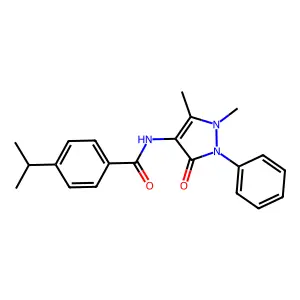 N-(1,5-dimethyl-3-oxo-2-phenylpyrazol-4-yl)-4-propan-2-ylbenzamide structure