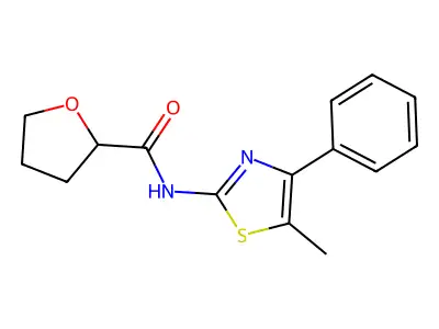 N-(5-methyl-4-phenyl-1,3-thiazol-2-yl)oxolane-2-carboxamide structure