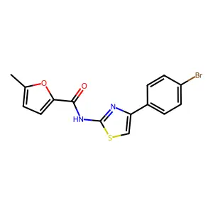 N-[4-(4-bromophenyl)-1,3-thiazol-2-yl]-5-methylfuran-2-carboxamide structure