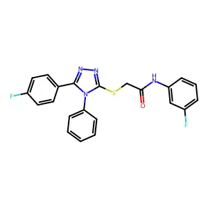 N-(3-fluorophenyl)-2-[[5-(4-fluorophenyl)-4-phenyl-1,2,4-triazol-3-yl]sulfanyl]acetamide structure